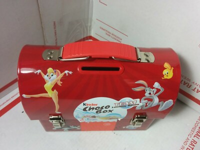 KINDER CHOCOLATE TIN BOX COIN BANK LUNCH CHOCO BOX MONEY LOONEY