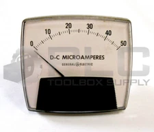 GENERAL ELECTRIC 50-171111-CYCY1 MICROAMPERES PANEL METER 0-50 TYPE DO-92