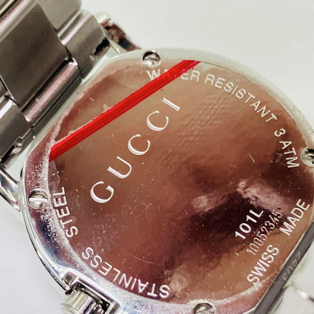 GUCCI 101L Women's Silver Quartz Watch Black Dial 2-Hand GUCCI 101L Women's Silver Quartz Watch Black Dial 2-Hand