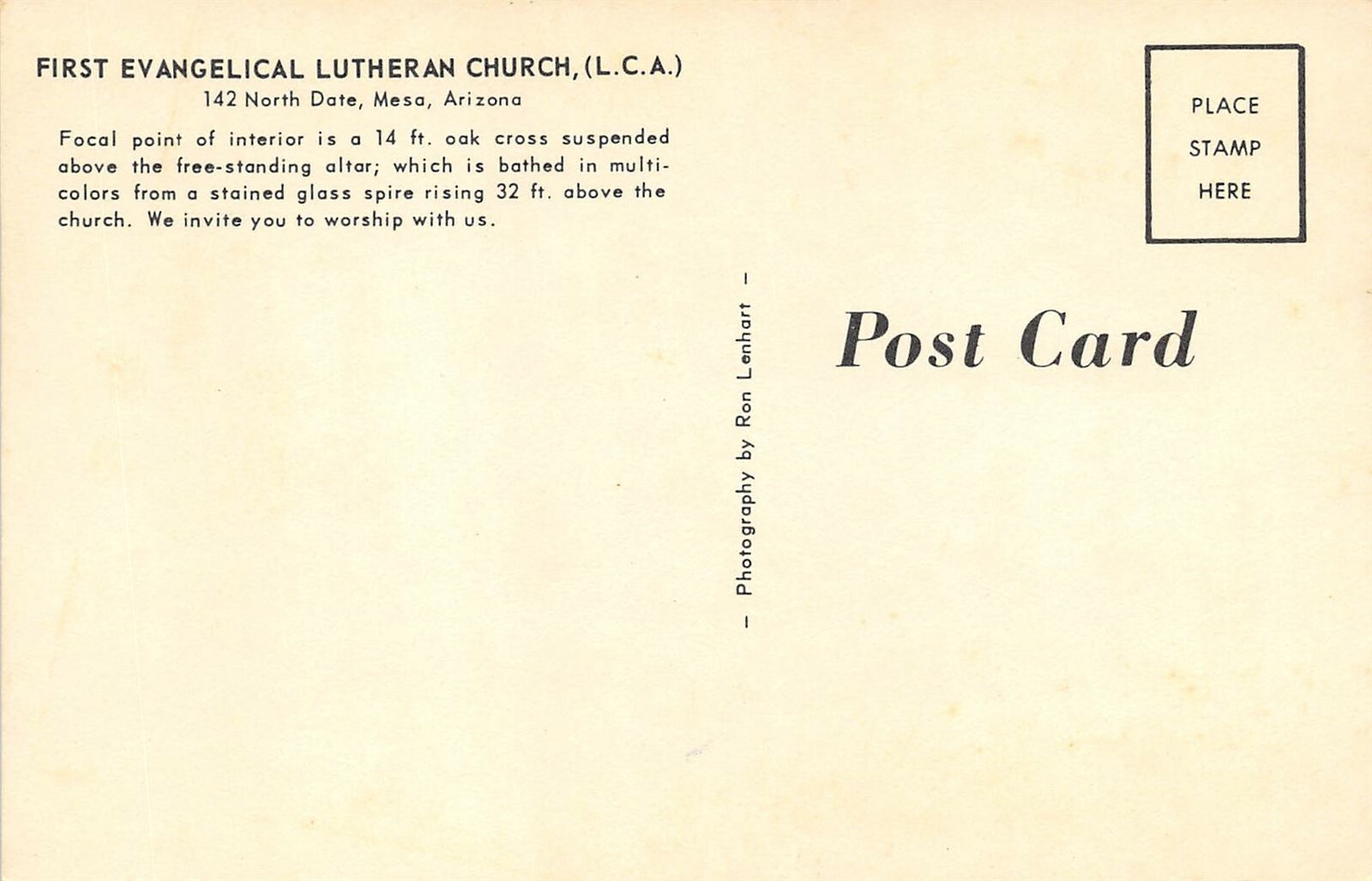 Mesa Arizona 1960s Postcard First Evangelical Lutheran Church eBay