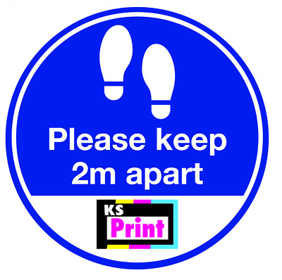 Teppichaufkleber Sozialdistanzboden Bleiben 2m auseinander Vinylkleber 30cm R10