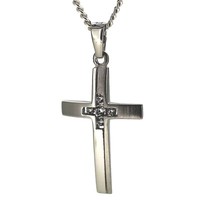 Kinder Kommunion Firmung Baby Taufe Zirkonia Kreuz AnhäNger Mit Kette Silber 925