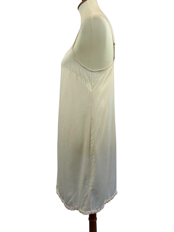 Anthropologie Slip Encaje Dobladillo Crema Mujer Talla 4 Correas de Espagueti Ajustables Foto 2 de 4