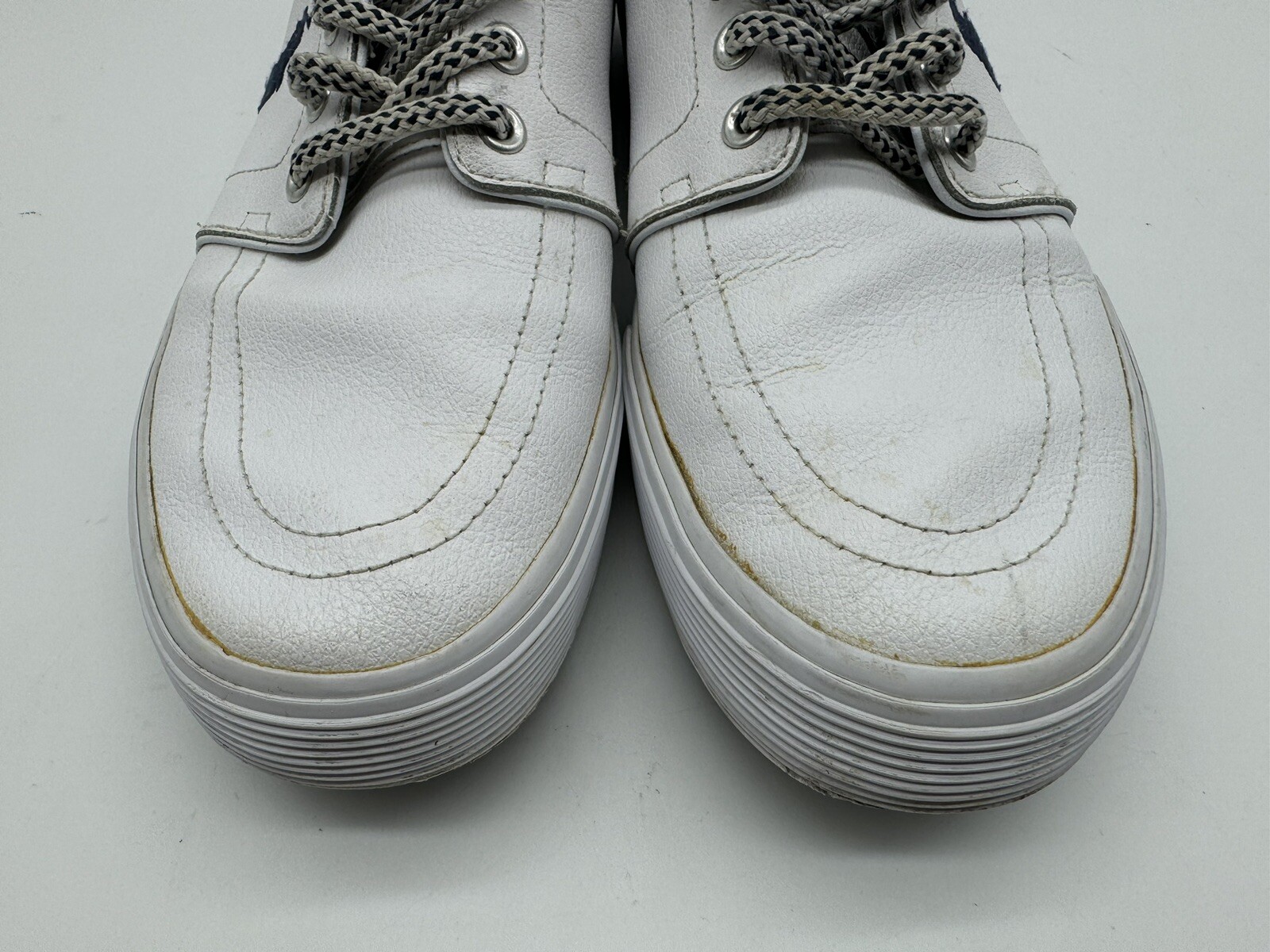 PONY Polo Ralph Lauren Sport Pelle Faxon Sneaker Bassa Moda Uomo 9 D Bianco