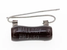 Mallory 250 ohm, 8 watt, vitreous enameled resistor