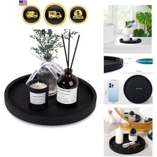 Silicone Bathroom Tray Round Vanity Tray Decorative Soap Holder Kitchen Count...