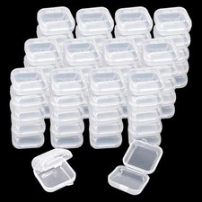 60 pcs Mini Clear Plastic Jewelry Box Earring Storage Box Small Storage 60Pcs