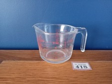 Small Vintage Glass Measuring Jug 250ml, Red Text, Made In France #418