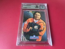 Steve McMichael HOF Bears 1991 Pro Line Card Signed Auto Beckett BAS Slabbed