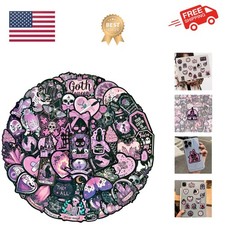 Dark Pink Goth Stickers - 50 Pcs Gothic Skull Witchy Waterproof Vinyl Sticker...
