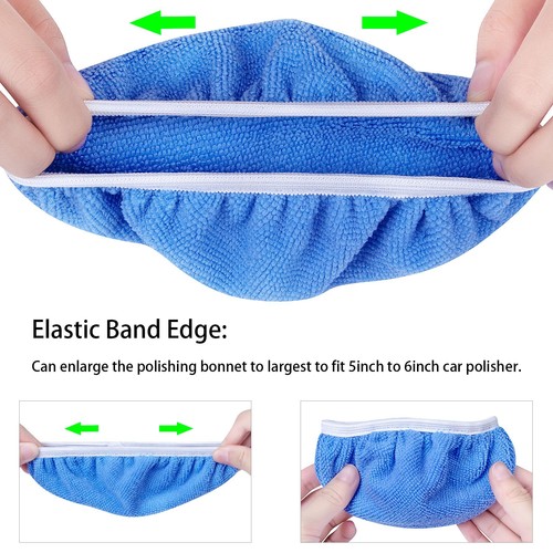 10Pack 5-6 Inch Car Polisher Pad Microfiber Polishing Bonnet Buffing Pad - 第 5/6 張圖片