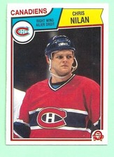 (1) CHRIS NILAN 1983-84 O-PEE-CHEE # 194 CANADIENS ROOKIE EX-MT CARD  (M8744)