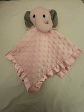 Lot 2 Pink Elephant Baby Lovey By Pro Goleem Satin Trim Security Blanket No Tag