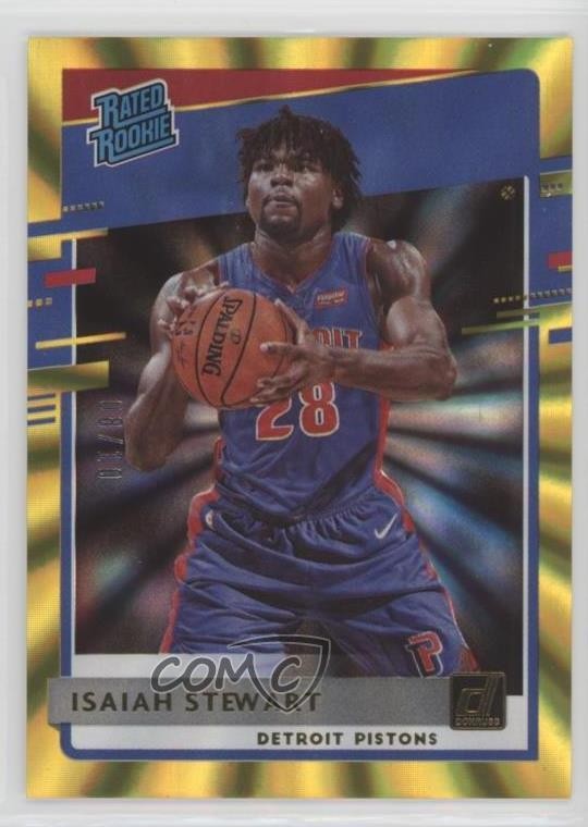 2020 Panini Donruss Rated Rookies Gold Laser 8/10 Isaiah Stewart Rookie RC 04u1