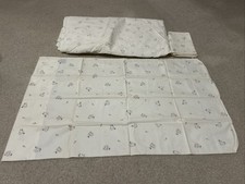 VTG blue Tag Ralph Lauren Queen Flat Sheet  2 Pillowcases White Roses
