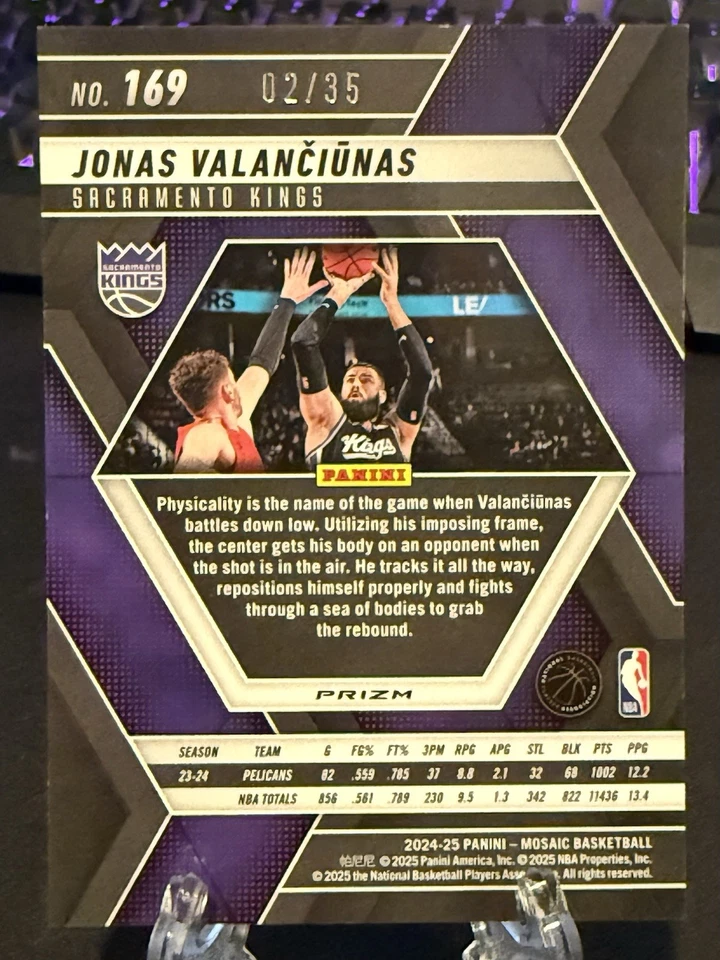 2025 Jonas Valanciunas Mosaic Basketball Fast Break Blue Camo /35 - Image 4 of 4