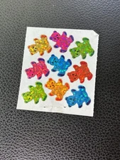 Vintage prismatic teddy bear stickers 1990s rainbow multi-colored MOD