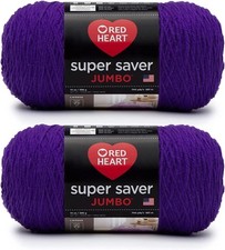 Red Heart Super Saver Jumbo Yarn 2 Pack Amethyst 744 Yards 100 Acrylic