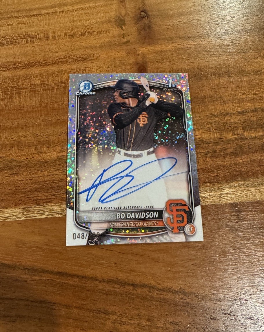 Bo Davidson 2025 1st Bowman Chrome Speckle Refractor /299 Auto Rookie NRMT+
