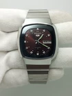 Vintage Seiko 5 Automatic 7009-5140 Burgundy Sunburst Dial Mens Watch