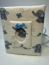 Baby Boy Elephant Photo Album -Holds 100 4x6 Photos - Handmade
