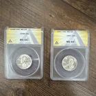 Washington Silver  Quarters 1948 & 1957 MS65 ANACS Certified Unc 25C