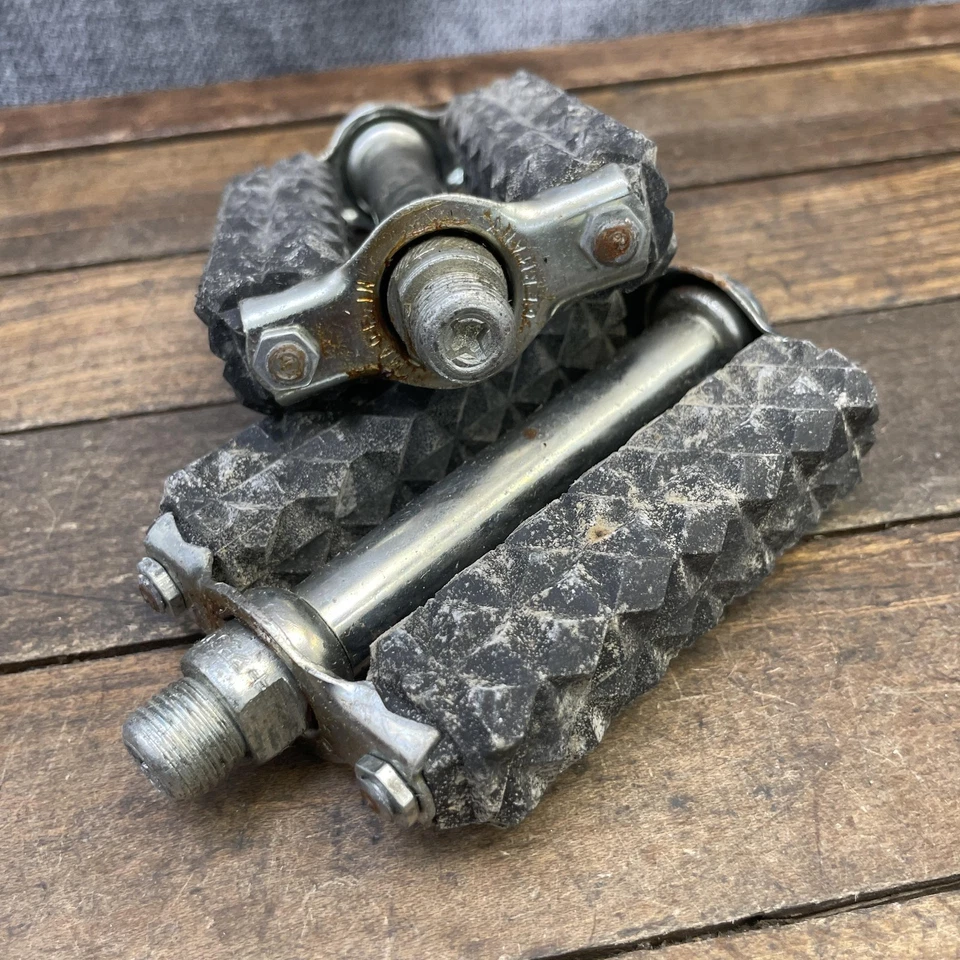 Pedales de bicicleta Union 265H de colección 9/16 NOS brillantes enchapados en zinc hechos en Alemania Foto 2 de 4