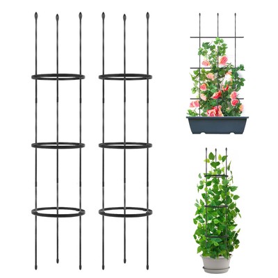 2 Pack Garden Trellis, 2 in 1 Plant Cages & Supports for Vines Crop, Potted/C...