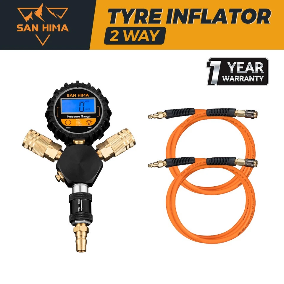 San Hima 2-Way Digital Tyre Inflator Car Air Compressor 250 PSI Tire Gauge Hose