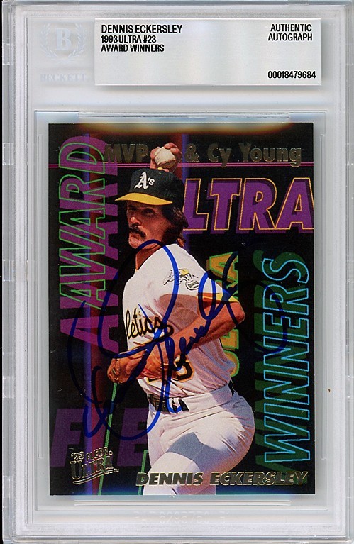 1993 -DENNIS ECKERSLEY- BECKETT Signed/Autograph/Auto ULTRA AWARD WINNER Card