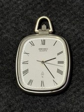 Seiko Quartz Pocket Watch Stainless Steel Used From Japan