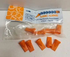 LOT OF 9 NEW IN BAG! LOC-LINE 1/4" DIA FLAT COOLANT HOSE NOZZLES 41487