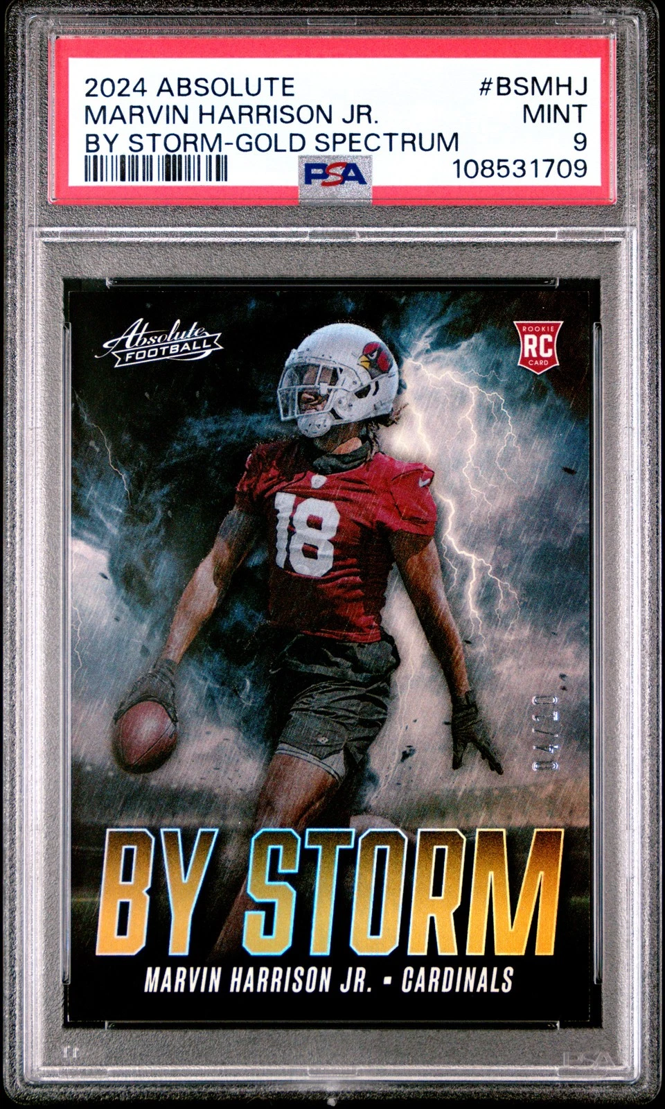 Marvin Harrison Jr. Panini Absolute By Storm #BSMHJ Gold Spectrum