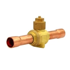 NDL Industries NBV11-S 1 3/8" Ball Valve Brass Refrigeration Schrader Valve