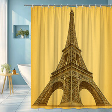 Stylish Eiffel Tower Shower Curtain in Vintage Design