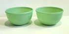 Fire King Jadite Mixing Bowl 7" Pair Anchor Hocking With Foil Labels Mint!
