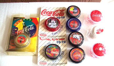 Vtg 10 YoYos Duncan (7 Duncan, 3 unmarked) Includes Glitter Duncan Pre owned NOS