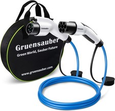 Gruensauber KZ Type 1 to Type 2 EV charging cable Single Phase, 16 Amp, 3.6kw 5M