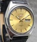 vintage seiko 5 automatic day date movemvent no. 7009 japan made men's watch.