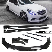 For Infiniti G35 G37 Front Bumper Rear Lip Body Kits Spoiler Side Gloss Black