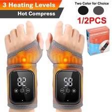 2pk Electric Wrist Hand Massager 3 Level Heating 3 Modes Vibration Pain Relief
