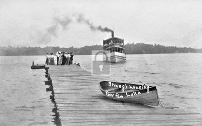 Strongs Landing Boat Dock Paw Paw Lake Michigan MI - Reprint