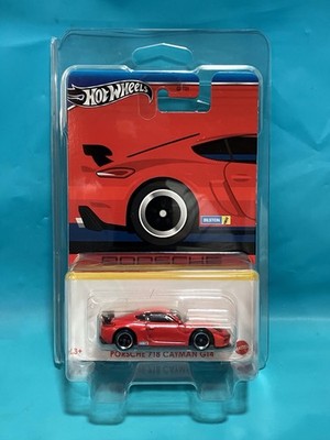 Hot Wheels Porsche 718 Cayman GT4 Red Silver Series In Diamond Pro Pack