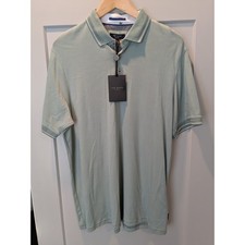 Ted Baker London Men's Light Green Stripe Detail Polo Shirt Size 5