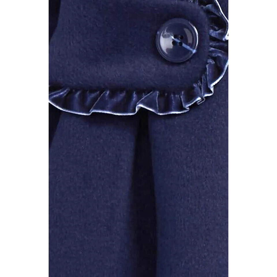 Abrigo con volantes y forro de piel sintética Widgeon para niñas en azul marino talla 4 $79 Foto 2 de 4