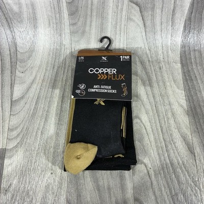 Pair of Copper Flux Knee High Anti-Fatigue Compression Socks Size L/XL