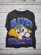 Vintage 1993 Atlanta Braves MLB Looney Tunes Tasmanian Shirt  AN46203