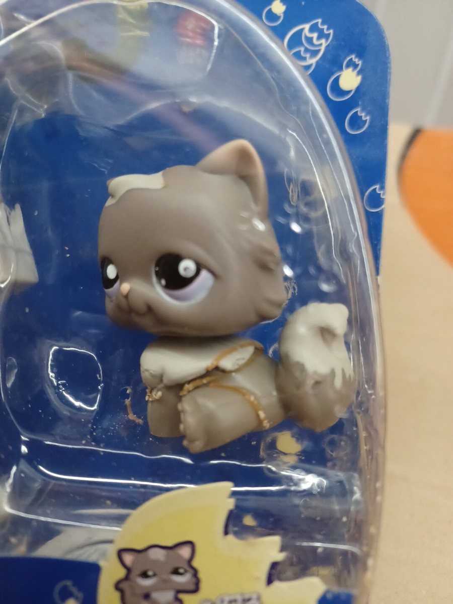 Littlest Pet Shop 973 - Chat Persan Sushi Gris - VHTF 2008 - Boîte Abîmée, Jamais Ouvert