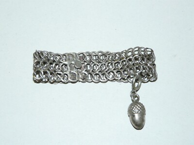 Bracelet Gourmette Argent 925 à Breloques - Bijou Occasion, Maille Ajustable