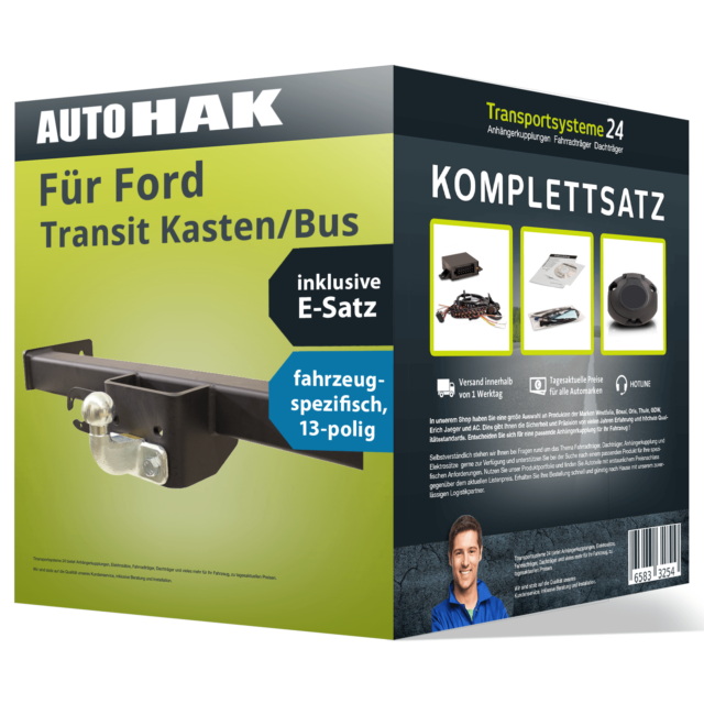 Anhängerkupplung starr für FORD Transit Kasten/Bus +E-Satz (AHK und ES)